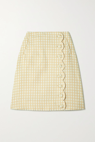 유럽직배송 리사마리페르난데즈 스커트 LISA MARIE FERNANDEZ Scalloped checked cotton-blend bouclé-jacquard skirt 45666037504791123