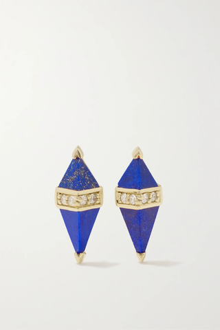 유럽직배송 SORELLINA Pietra 18-karat gold, lapis lazuli and diamond earrings 1647597277146367
