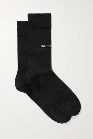 유럽직배송 발렌시아가 양말 BALENCIAGA Metallic intarsia-knit socks 42247633207966745