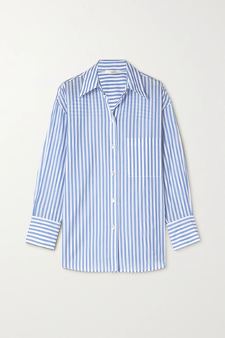 유럽직배송 빈스 셔츠 VINCE Striped cotton-voile shirt 38063312420510264