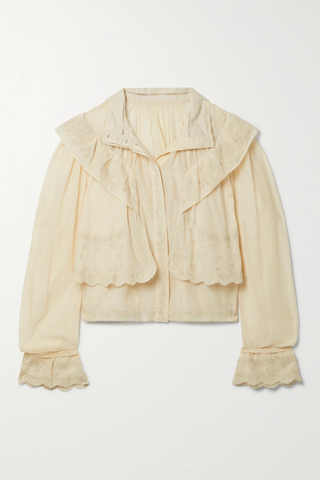 유럽직배송 이자벨마랑에뚜왈 블라우스 ISABEL MARANT ÉTOILE Lelmon ruffled embroidered cotton-voile blouse 43769801094939931