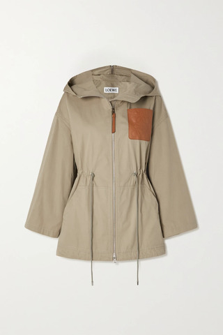 유럽직배송 로에베 자켓 LOEWE Convertible hooded leather-trimmed cotton jacket 43769801097466400