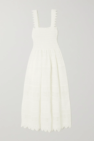유럽직배송 웨이마리 원피스 WAIMARI Varadero shirred cotton-blend voile and lace midi dress 45666037505082778