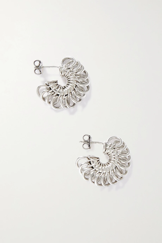 유럽직배송 보테가베네타 귀걸이 BOTTEGA VENETA Silver hoop earrings 1647597285856322