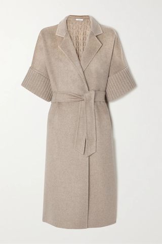 유럽직배송 막스마라 코트 MAX MARA Cesy belted wool and cashmere-blend felt and cable-knit coat 38063312420424884