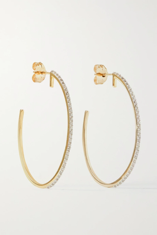 유럽직배송 스톤앤스트랜드 귀걸이 STONE AND STRAND XL 10-karat gold diamond hoop earrings 10163292707087166