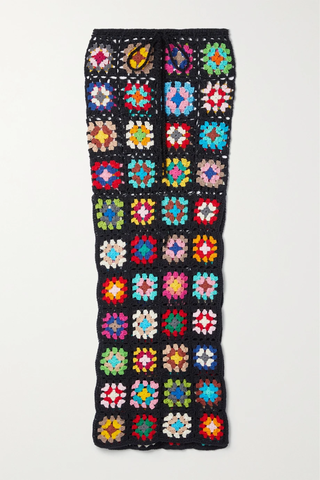 유럽직배송 ALIX PINHO Love Squares crocheted cotton midi skirt 1647597282643172