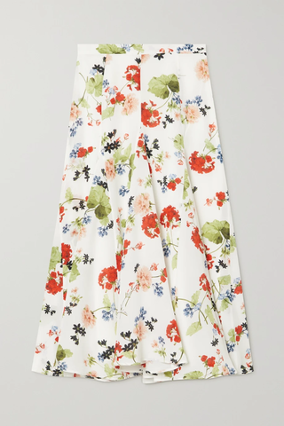유럽직배송 에르뎀 스커트 ERDEM Christina pleated floral-print silk crepe de chine midi skirt 42247633207844912