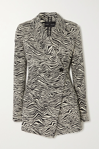 유럽직배송 프로엔자슐러 블레이저 PROENZA SCHOULER Asymmetric zebra-jacquard stretch cotton-blend blazer 43769801096178797