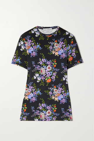 유럽직배송 파코라반 티셔츠 PACO RABANNE Floral-print stretch-jersey T-shirt 46376663162392913