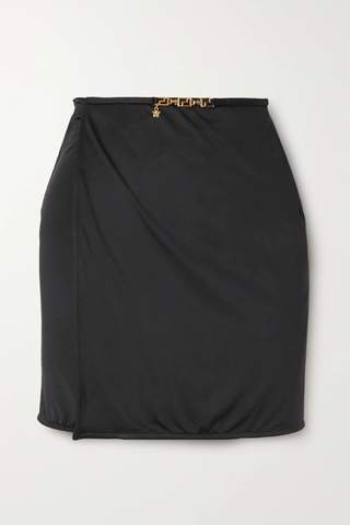 유럽직배송 베르사체 스커트 VERSACE Embellished stretch mini wrap skirt 42247633207904732