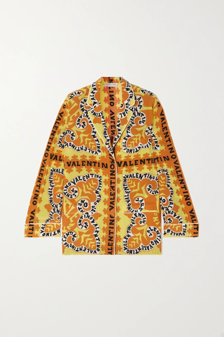유럽직배송 발렌티노 셔츠 VALENTINO Mini Bandana printed silk crepe de chine shirt 42247633208854743
