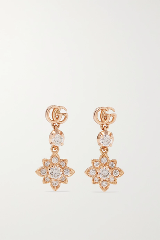 유럽직배송 구찌 귀걸이 GUCCI Flora 18-karat rose gold diamond earrings 43769801098180961