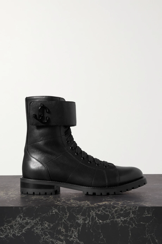 유럽직배송 지미추 앵클부츠 JIMMY CHOO Ceirus logo-embellished leather ankle boots 36856120585594826