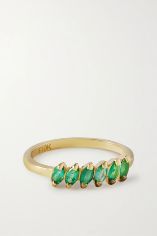 유럽직배송 스톤앤스트랜드 반지 STONE AND STRAND Green With Envy gold emerald ring 34344356236894920