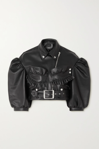 유럽직배송 시몬로샤 자켓 SIMONE ROCHA Cropped ruffled leather biker jacket 1647597276123760