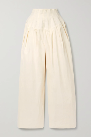 유럽직배송 더로우 팬츠 THE ROW Trude pleated cotton wide-leg pants 36856120585247255