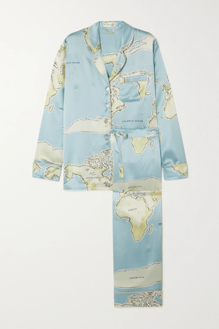 유럽직배송 올리비아본할 파자마세트 OLIVIA VON HALLE Lila printed silk-satin pajama set 38063312418812750