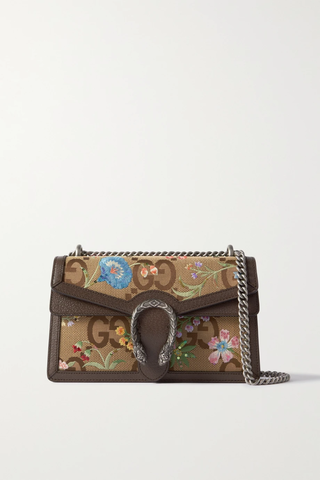 유럽직배송 구찌 디오니서스 숄더백 GUCCI Dionysus leather-trimmed embroidered canvas-jacquard shoulder bag 1647597277702249