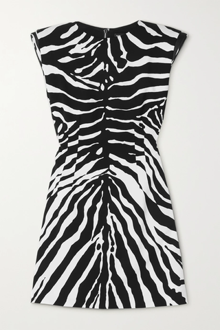 유럽직배송 돌체앤가바나 미니원피스 DOLCE &amp; GABBANA Pintucked zebra-print crepe mini dress 43769801097538838