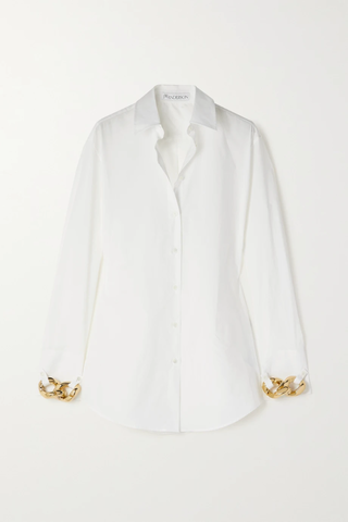 유럽직배송 JW앤더슨 셔츠 JW ANDERSON Chain-embellished cotton-poplin shirt 42247633209237160