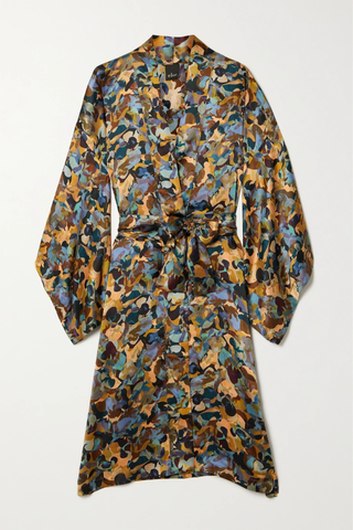 유럽직배송 ELSE Ebru belted printed silk-satin robe 1647597276107465