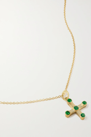 유럽직배송 일레아나마크리 목걸이 ILEANA MAKRI Stepping Stone 18-karat gold emerald necklace 1647597282724930