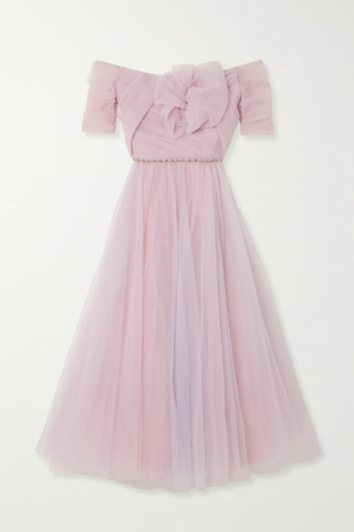 유럽직배송 제니팩햄 JENNY PACKHAM Miss Blush cape-effect embellished tulle gown 42247633208577106