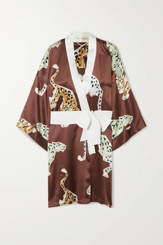유럽직배송 올리비아본할 로브 OLIVIA VON HALLE Mimi belted printed silk-satin robe 38063312418812752