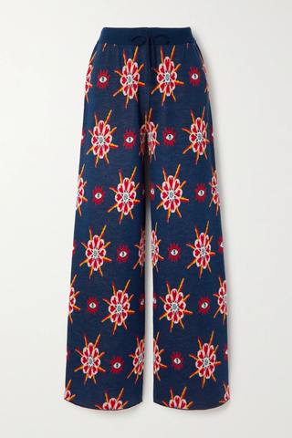 유럽직배송 라더블제이 팬츠 LA DOUBLEJ Wool and silk-blend jacquard wide-leg pants 38063312421201571