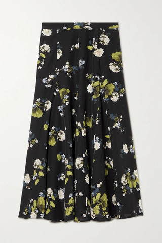 유럽직배송 에르뎀 스커트 ERDEM Christina pleated floral-print silk crepe de chine midi skirt 42247633207844942
