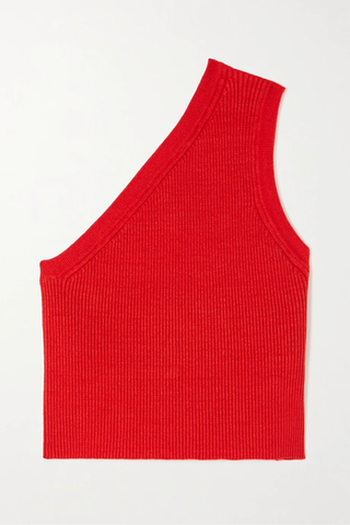 유럽직배송 자크뮈스 JACQUEMUS Ascu cropped one-shoulder ribbed linen-blend top 1647597285324360
