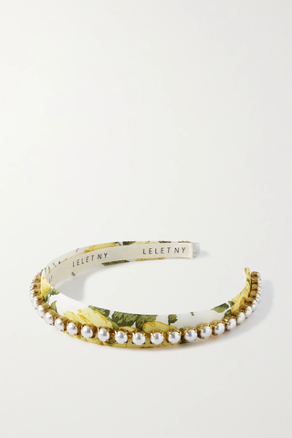 유럽직배송 LELET NY Gwyneth faux pearl-embellished floral-print cotton headband 1647597279296951