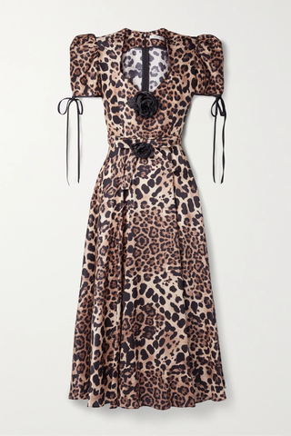 유럽직배송 로다테 원피스 RODARTE Asymmetric embellished leopard-print silk-satin midi dress 38063312419586555