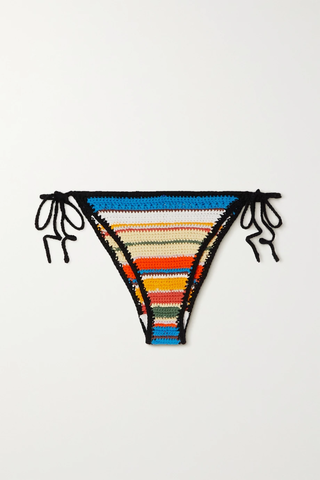 유럽직배송 가니 비키니 GANNI Striped crocheted organic cotton bikini briefs 36856120585017349