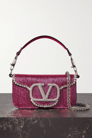 유럽직배송 발렌티노 숄더백 VALENTINO Valentino Garavani VLOGO crystal-embellished beaded leather shoulder bag 46376663162442687