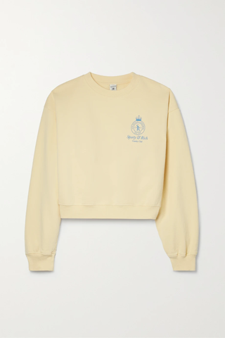 유럽직배송 스포티앤리치 스웻셔츠 SPORTY &amp; RICH Crown cropped printed cotton-jersey sweatshirt 29419655931588597