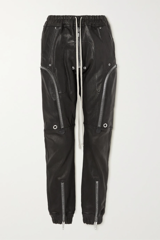 유럽직배송 릭오웬스 팬츠 RICK OWENS Zip-detailed leather-blend pants 43769801097627798
