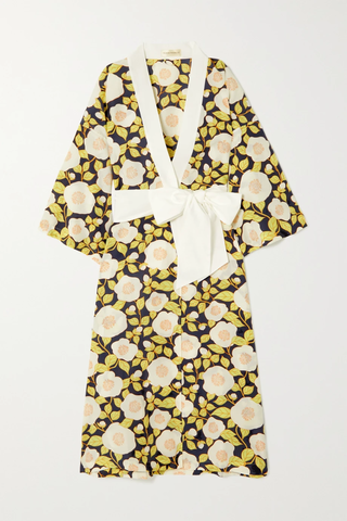 유럽직배송 올리비아본할 로브 OLIVIA VON HALLE Amaya floral-print organic cotton and silk-blend robe 38063312418812734