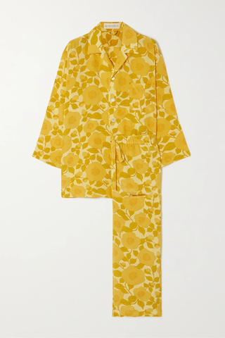 유럽직배송 올리비아본할 파자마세트 OLIVIA VON HALLE Casablanca floral-print silk crepe de chine pajama set 38063312418812756