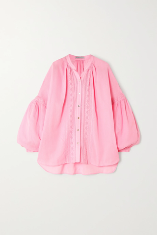 유럽직배송 RUE MARISCAL Oversized embroidered cotton blouse 38063312420510504