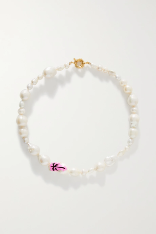 유럽직배송 MARTHA CALVO Miami Vice gold-tone pearl necklace 1647597282948004