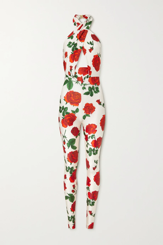 유럽직배송 생로랑 점프수트 SAINT LAURENT Cutout floral-print stretch-jersey halterneck jumpsuit 38063312419756624