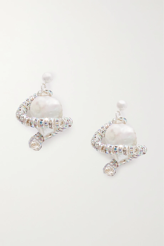 유럽직배송 PEARL OCTOPUSS.Y La Lune silver-plated, crystal and pearl earrings 1647597282948431