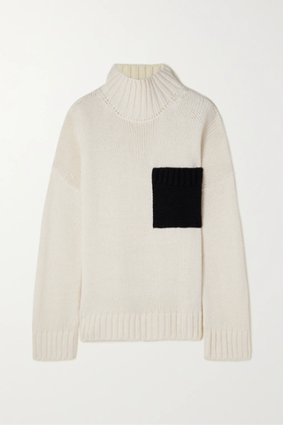 유럽직배송 JW앤더슨 스웨터 JW ANDERSON Oversized embroidered two-tone knitted turtleneck sweater 42247633209237169