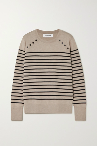 유럽직배송 세핀 스웨터 CEFINN Hailey button-detailed striped merino wool sweater 43769801095293890