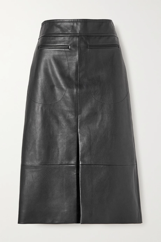 유럽직배송 카이트 스커트 KHAITE Freya glossed-leather midi skirt 43769801095783237