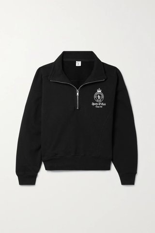 유럽직배송 스포티앤리치 스웻셔츠 SPORTY &amp; RICH Crown printed cotton-jersey sweatshirt 29419655931588983