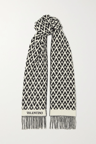 유럽직배송 발렌티노 스카프 VALENTINO Jacquard-knit wool and cashmere-blend scarf 43769801096265761