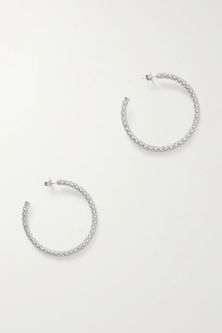 유럽직배송 아미나무아디 귀걸이 AMINA MUADDI Cameron large silver-tone crystal hoop earrings 42247633208365675